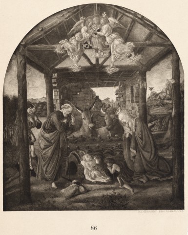 Anonimo — Filipepi Alessandro - sec. XV - Natività di Gesù con san Giovannino — insieme